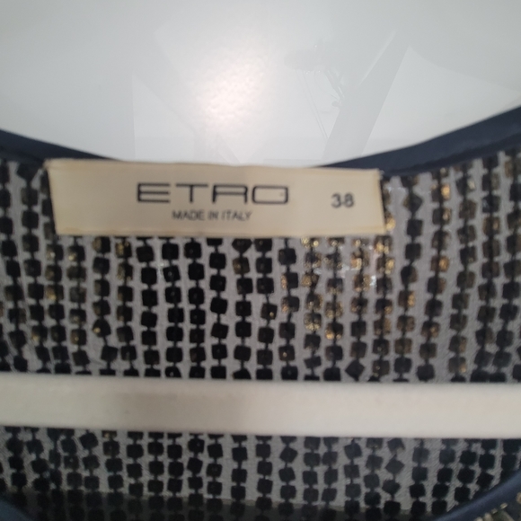 ETRO Italian Designer Black Gold Sequins Party Cocktail NYE Dress Pocket 4 Small - Picture 17 of 17